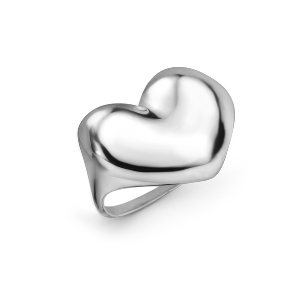 Sculptural Silver Ring – XL Heart Ring | Steff Eleoff