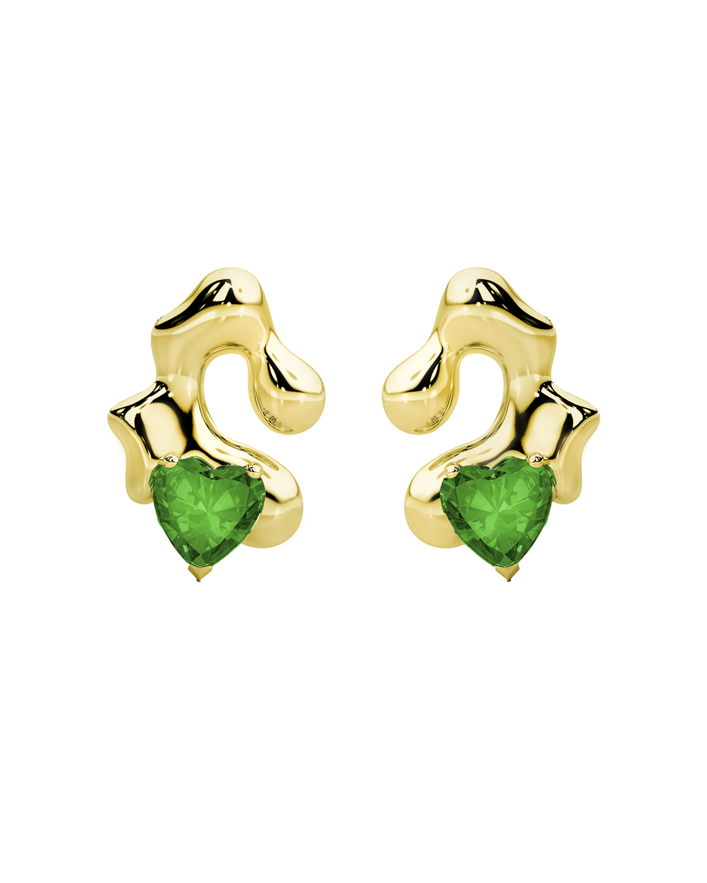 Emerald Puddle Studs