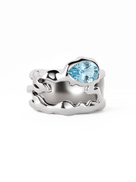 Aquamarine Teardrop Tech Ring Cover