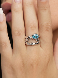 Aquamarine Teardrop Tech Ring Cover