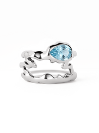 Aquamarine Teardrop Tech Ring Cover