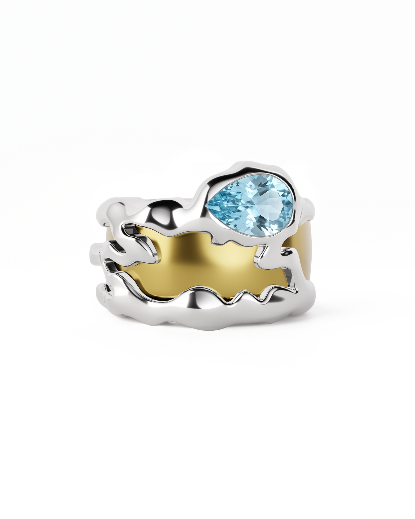 Aquamarine Teardrop Tech Ring Cover