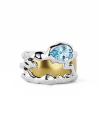 Aquamarine Teardrop Tech Ring Cover