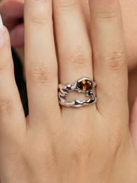 Smoky Quartz Teardrop Tech Ring Cover