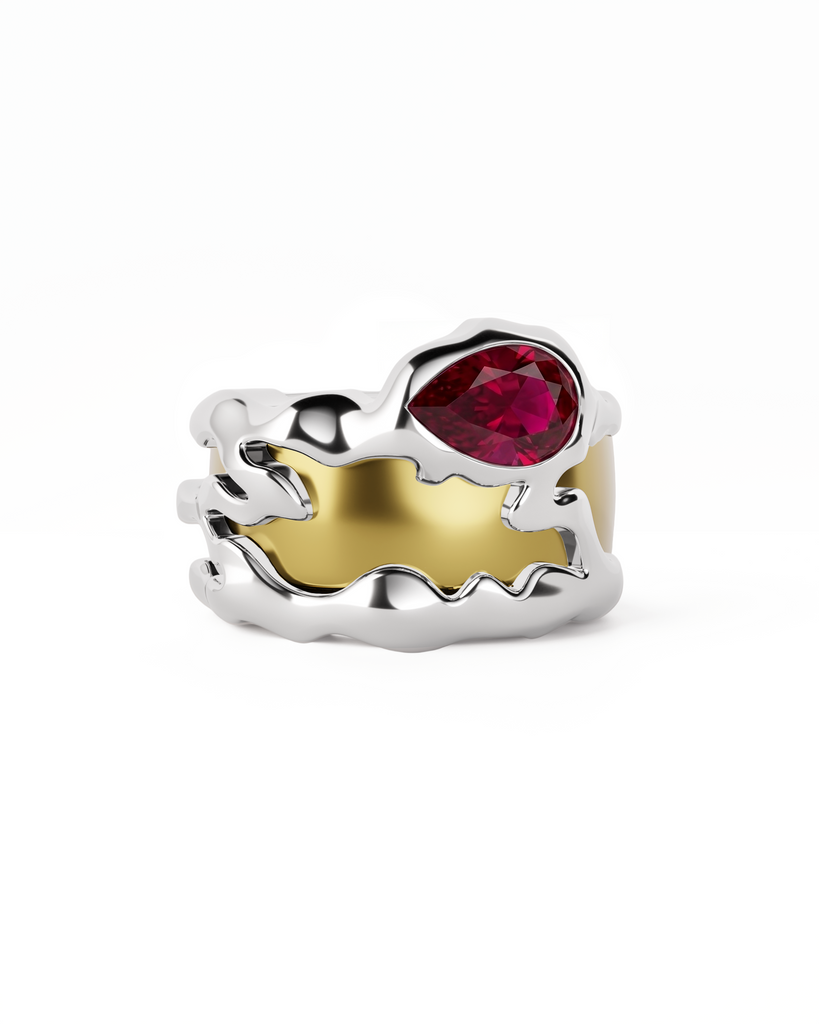 Ruby Teardrop Tech Ring Cover