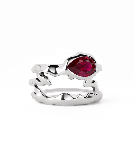 Ruby Teardrop Tech Ring Cover
