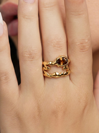 Smoky Quartz Teardrop Tech Ring Cover